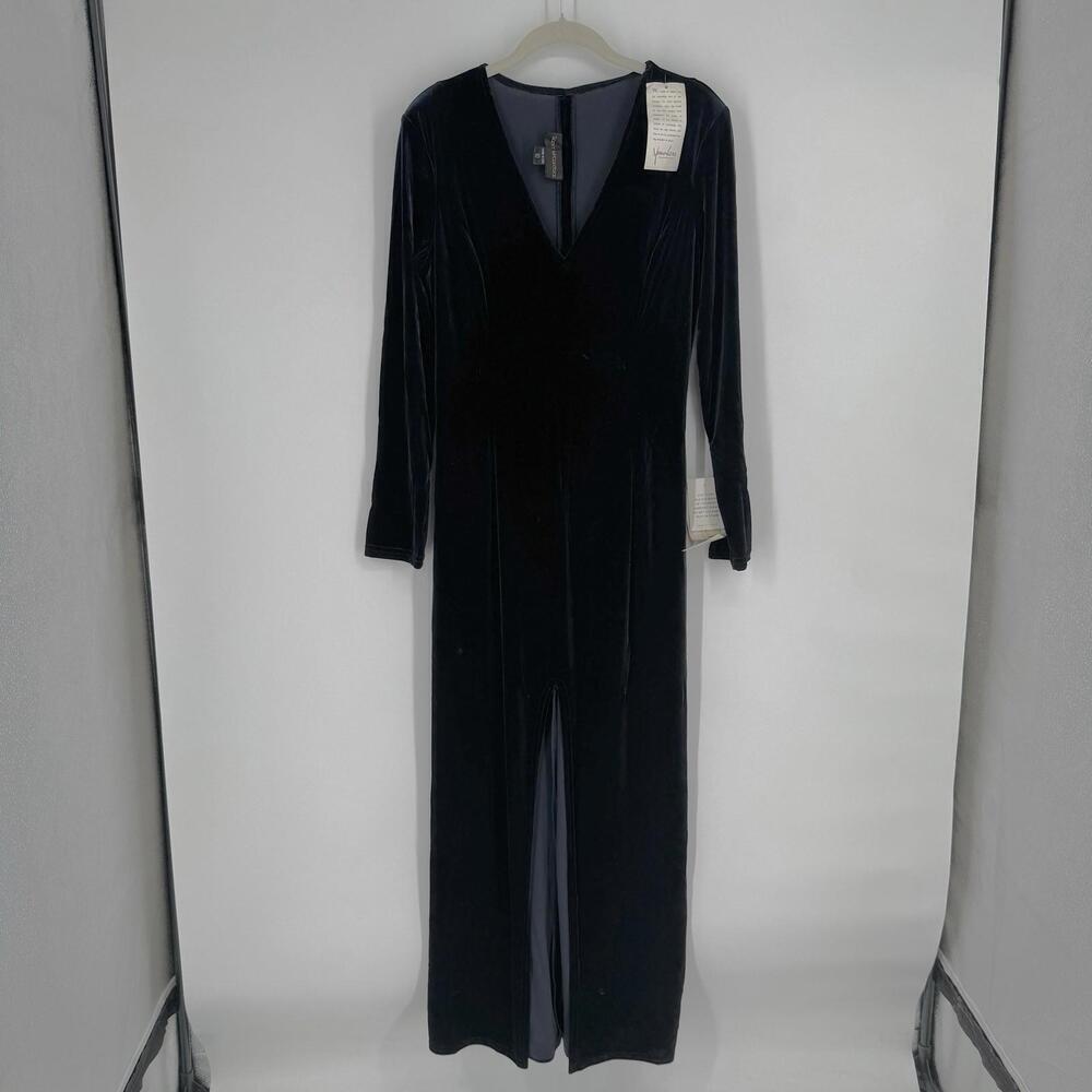 Scott Mcclintock dress 10 navy blue velvet maxi whimsigoth punk goth renaissance